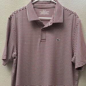 Vineyard Vines Red and White Striped Polo Shirt